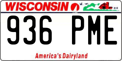 WI license plate 936PME