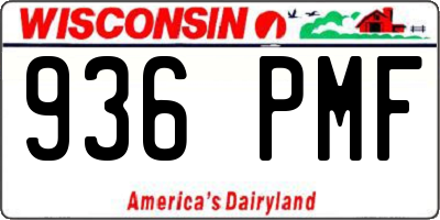 WI license plate 936PMF