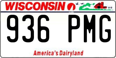 WI license plate 936PMG