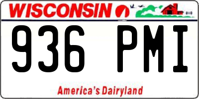 WI license plate 936PMI