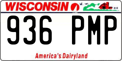 WI license plate 936PMP