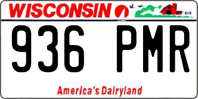 WI license plate 936PMR