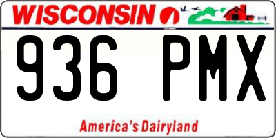 WI license plate 936PMX