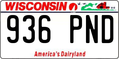 WI license plate 936PND