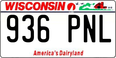 WI license plate 936PNL