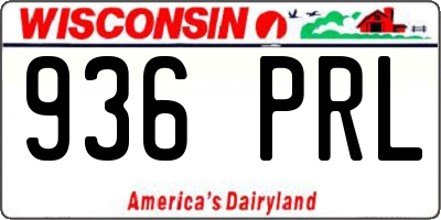 WI license plate 936PRL