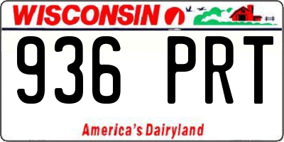 WI license plate 936PRT