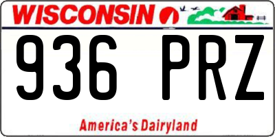 WI license plate 936PRZ