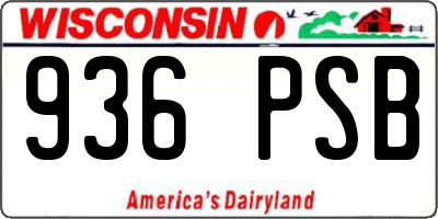WI license plate 936PSB