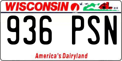 WI license plate 936PSN