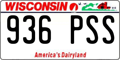 WI license plate 936PSS