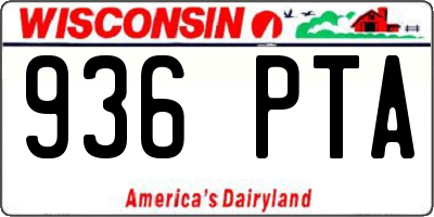 WI license plate 936PTA