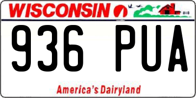 WI license plate 936PUA