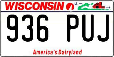 WI license plate 936PUJ