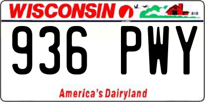 WI license plate 936PWY