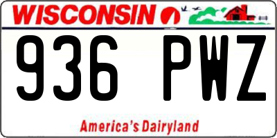 WI license plate 936PWZ