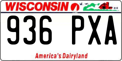 WI license plate 936PXA