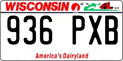 WI license plate 936PXB