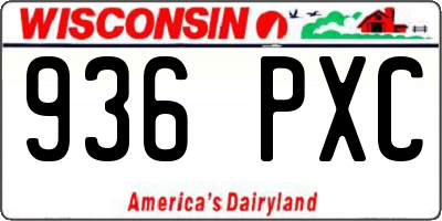 WI license plate 936PXC