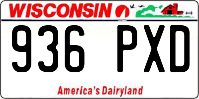 WI license plate 936PXD