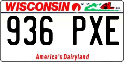 WI license plate 936PXE