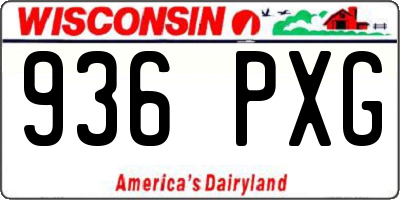 WI license plate 936PXG
