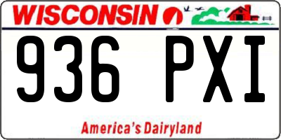 WI license plate 936PXI