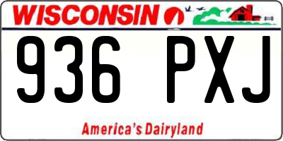 WI license plate 936PXJ