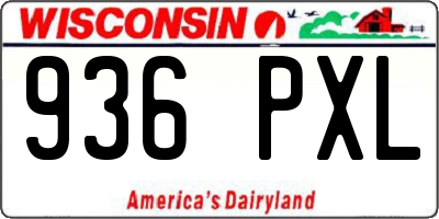 WI license plate 936PXL
