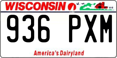 WI license plate 936PXM