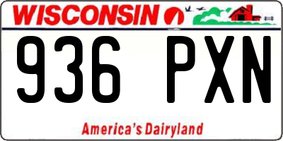 WI license plate 936PXN