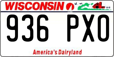 WI license plate 936PXO