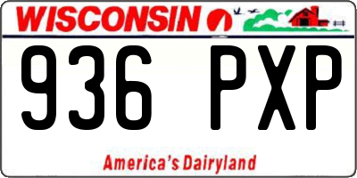 WI license plate 936PXP