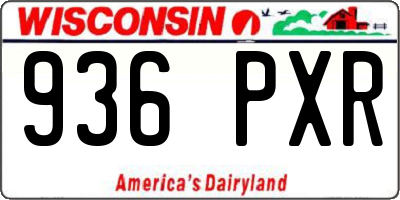 WI license plate 936PXR