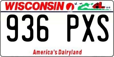 WI license plate 936PXS