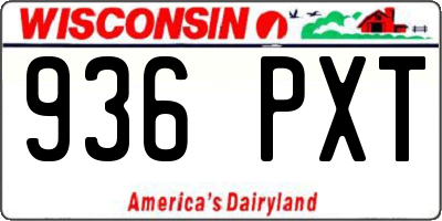WI license plate 936PXT