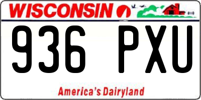 WI license plate 936PXU