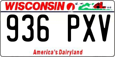 WI license plate 936PXV