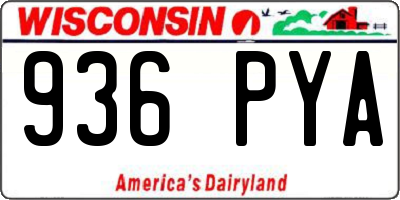 WI license plate 936PYA
