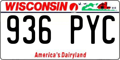 WI license plate 936PYC