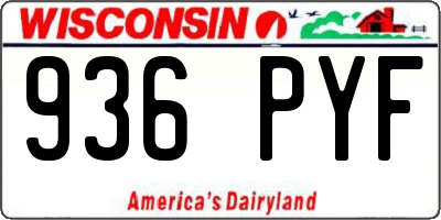 WI license plate 936PYF