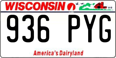WI license plate 936PYG