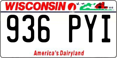 WI license plate 936PYI