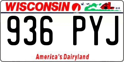 WI license plate 936PYJ