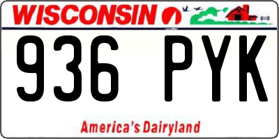 WI license plate 936PYK