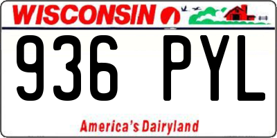 WI license plate 936PYL