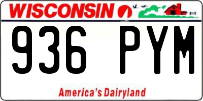 WI license plate 936PYM