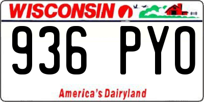 WI license plate 936PYO