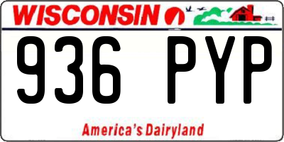WI license plate 936PYP