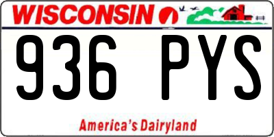 WI license plate 936PYS